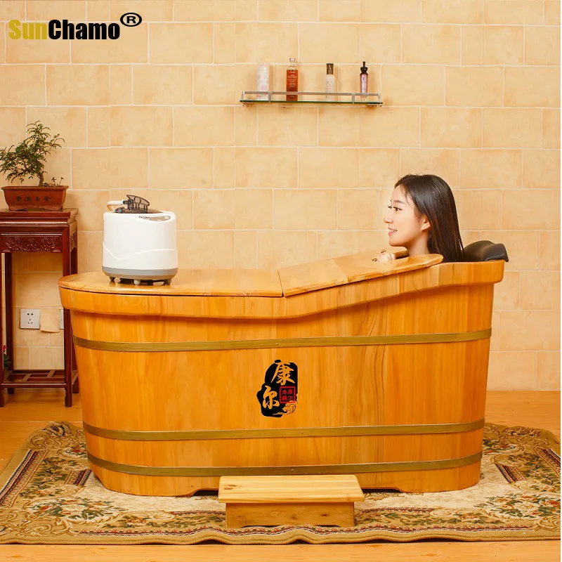 Sunchamo Haushalt Neue Hohe Qualität Badewanne Cask Erwachsenen Badewanne Massivholz Kleine Bad Möbel Holz Bad Barrel Hause Waschen