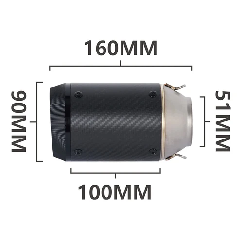 Imagen 2 del producto 51mm Universal para Kawasaki Z800 Z900 FZ6 RC390 S1000XR Slip On motocicleta GP Escape CNC silenciador de Escape de fibra de carbono