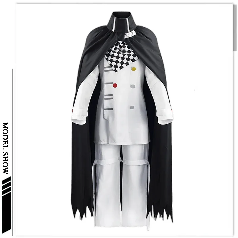 دانغانرونا V3 كوكيشي أوما أزياء تنكرية للرئيس زي وشاح عباءة شعر مستعار بدلة الهالوين ملابس للحفلات كوستيومسا؛ 2 ك، 8؛ ج'
