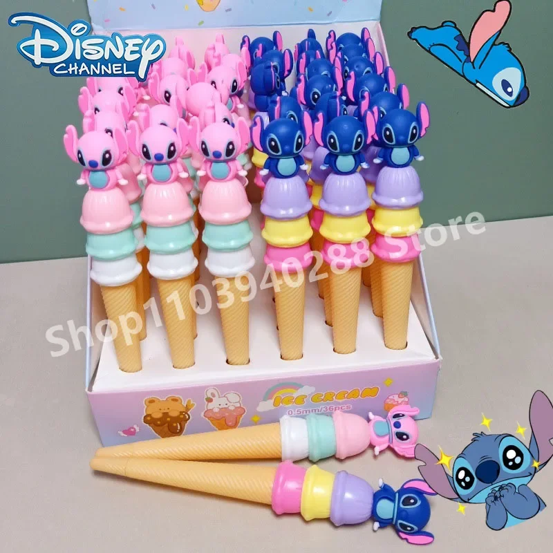 

0.5mm Cute Disney Stitch Gel Pens Cartoon Pressing Black Water Ink Cute Stationery Office School Write Supplies Learn Prizes