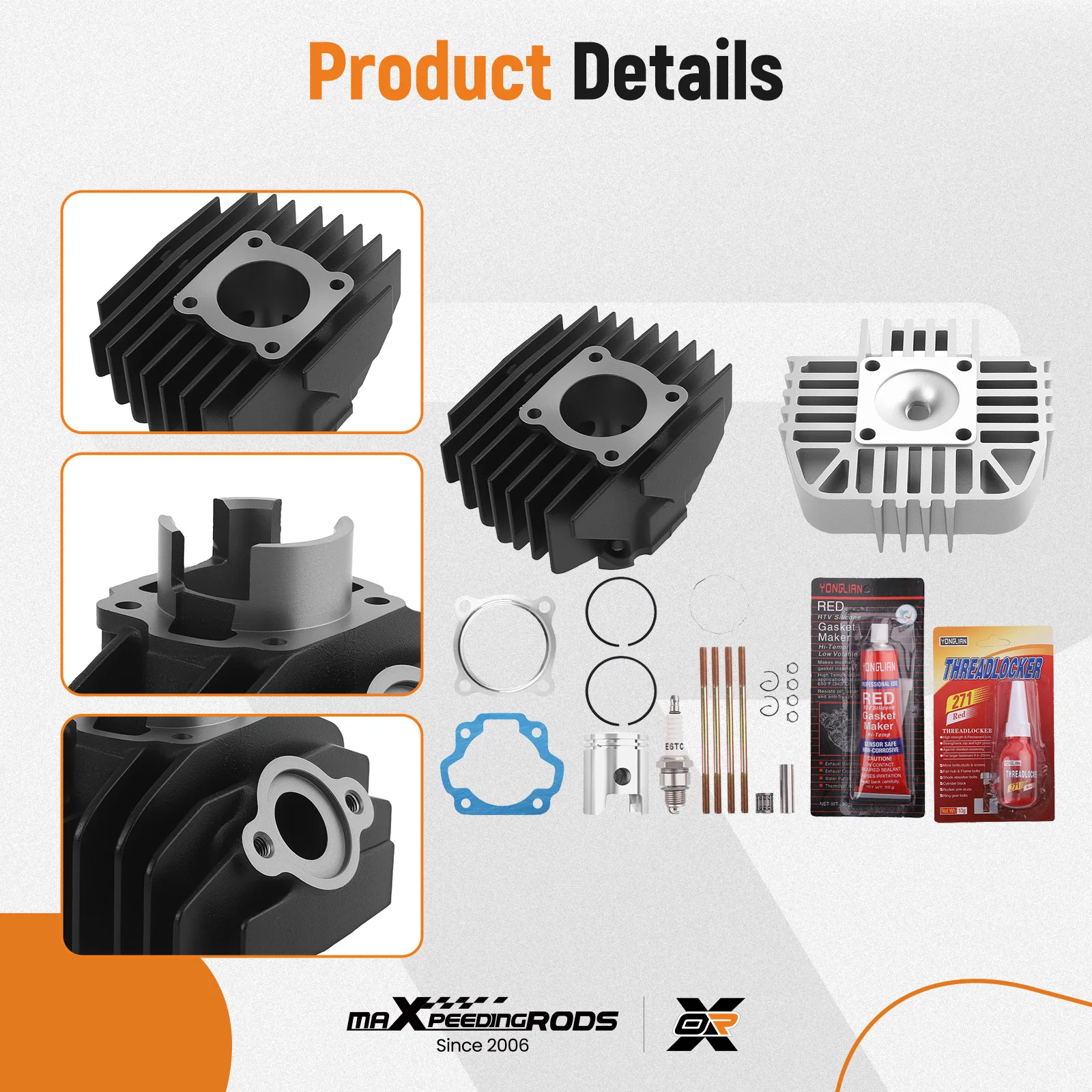 

Новый комплект цилиндров: поршень, головка цилиндра, прокладка, кольца для Yamaha PW80 PY80