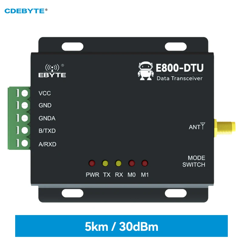 

Промышленное беспроводное цифровое радио 433 МГц RS485 30 дБм CDEBYTE E800-DTU (433L30-485)-V8 Малое питание на большие расстояния 5 км SMA-K LoRa