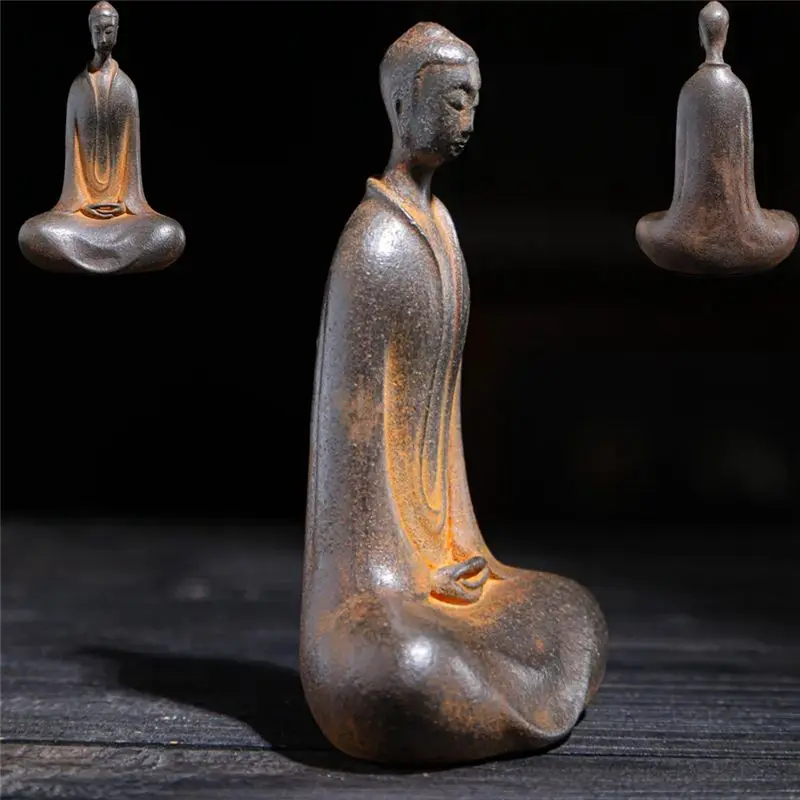 AS60-Buddha Statue Simple Buddhist Home And Garden Decoration Thinking Desktop Statuette
