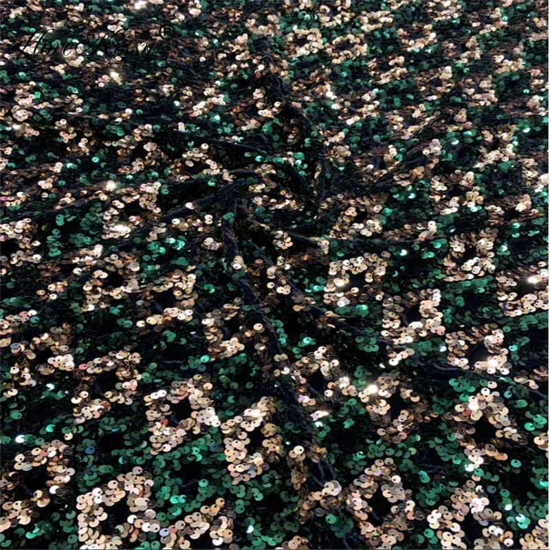 Spot Velvet Embroidered Diamond Shaped 5MM Sequin Fabric For Party Wedding Dress Fashion Glitter Fabric Wide:125CM