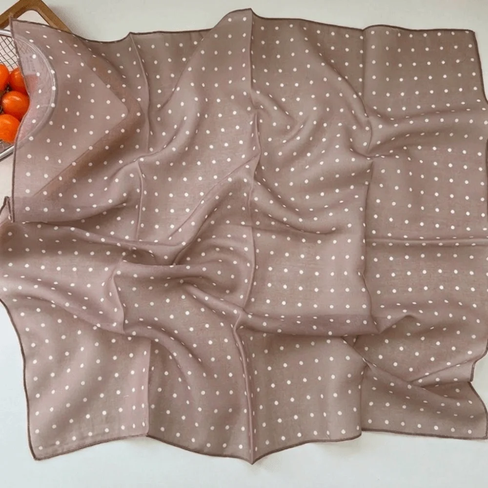 New Style Lightweight Polka Dot Headscarf Soft Breathable Neckerchief Headwrap Multi Color Bandana Casual Wearing