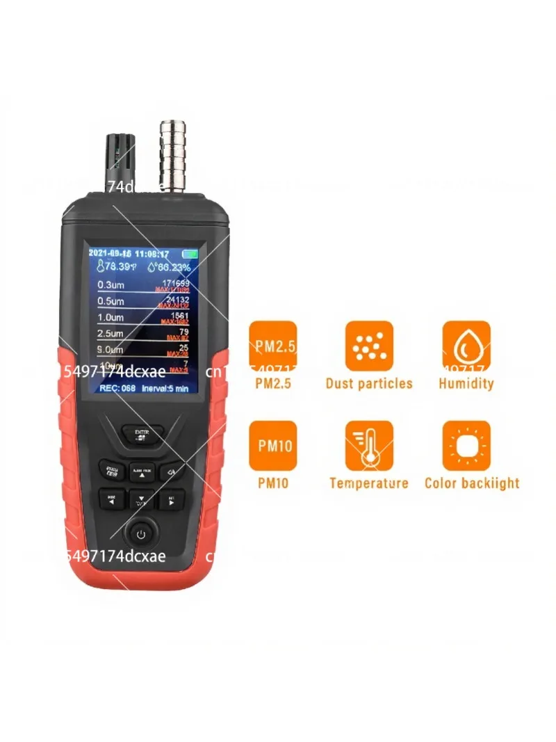 6-Channel Airborne Particle Counter 0.3-10um, PM2.5 PM10 Detector with Humidity Monitor for Indoor Air Quality