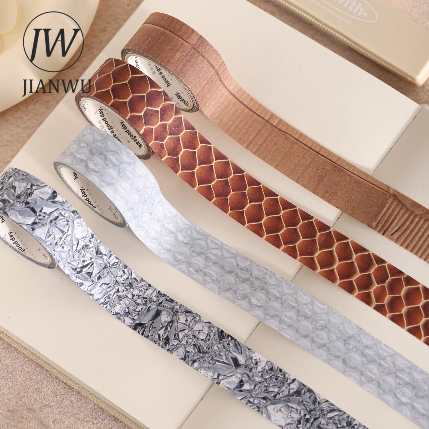 JIANWU Texture Series Vintage Pattern Landscape Material Collage Scrapbooking Tape Creative DIY Journal Stationery