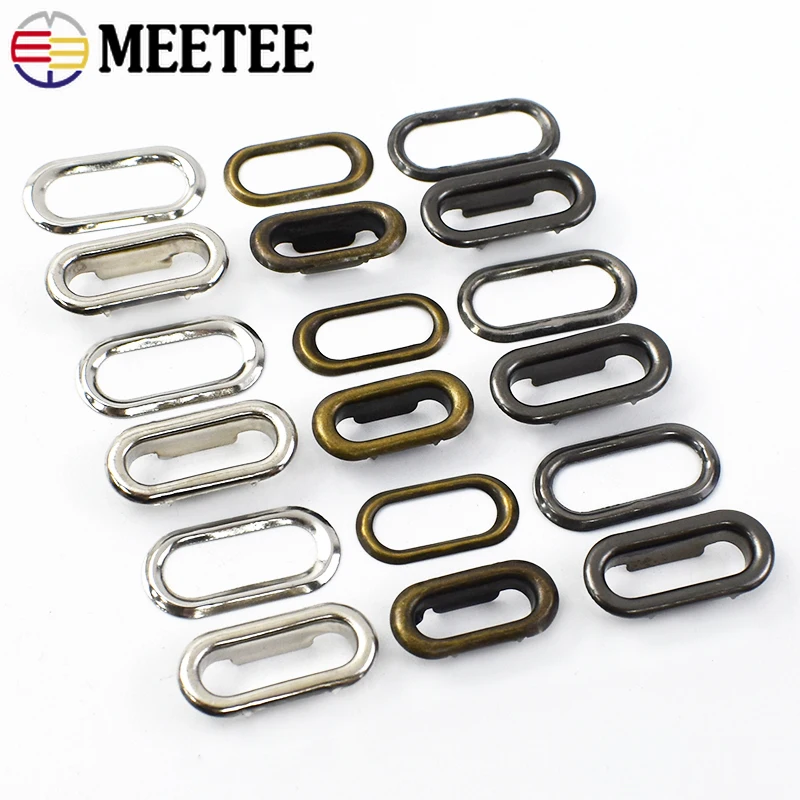 100sets Oval O Ring Metal Eyelet Buckles Hollow Eyelets Rivets Buttons Bags Garment Shoes Buckle DIY Leather Craft Accessories