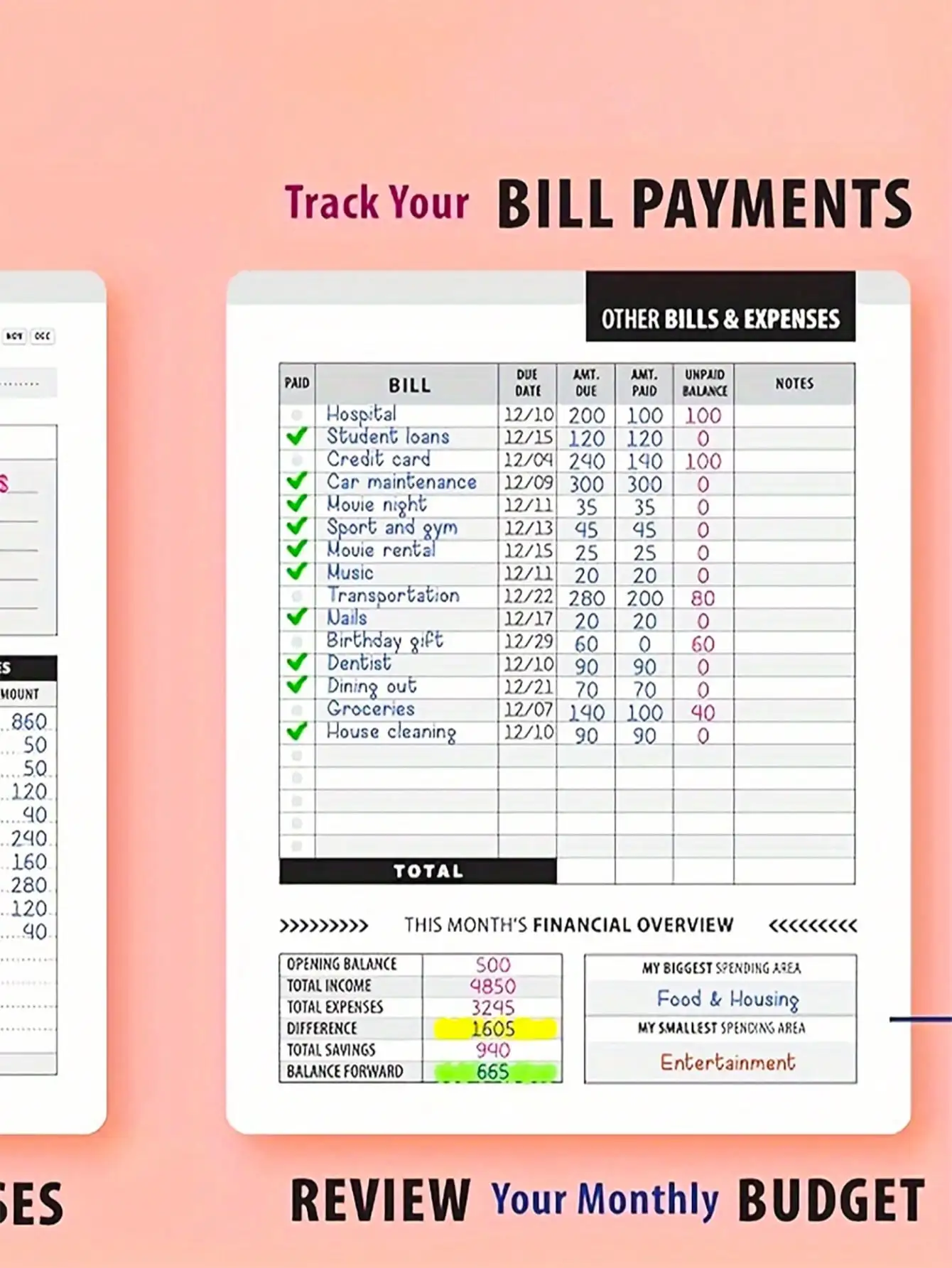 Perjalanan baru perencanaan keuangan selama 48 bulan! Program pembayaran tagihan dan pelacakan anggaran ini mencakup organisasi keuangan bulanan