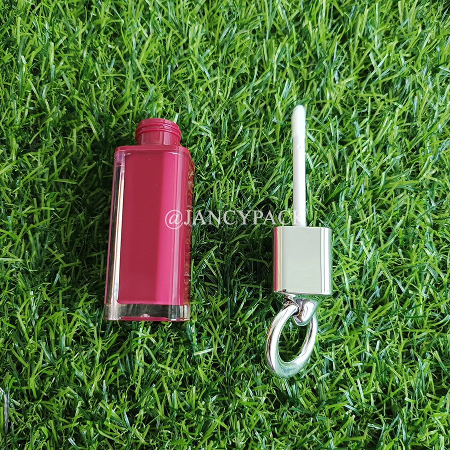 4 مل مربع أحمر وردي ملمع الشفاه زجاجة الأساس السائل زجاجة المخفي السائل أحمر الخدود أنابيب ملمع الشفاه