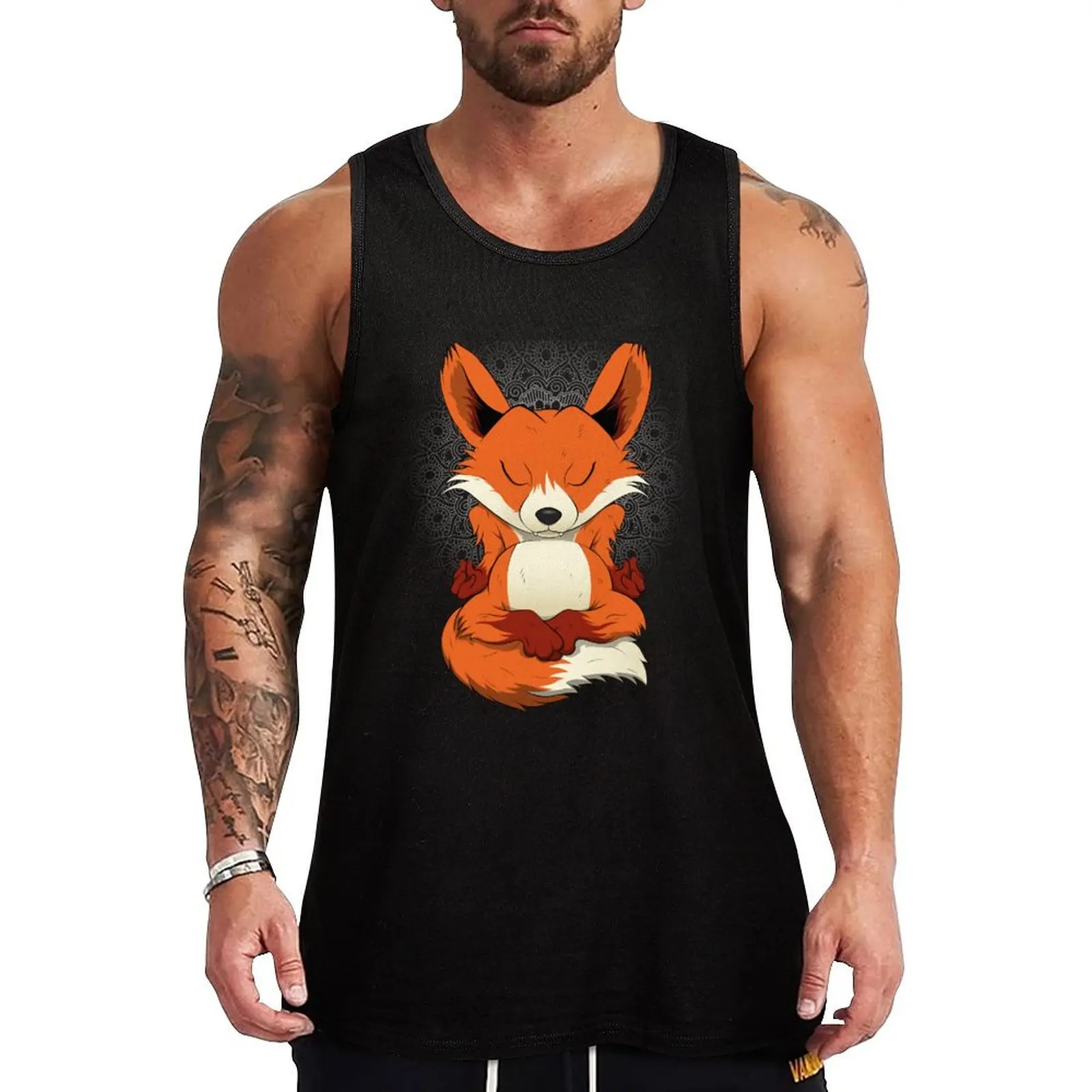 

Orange Fox Meditation GV Tank Top gym clothes for man Gym t-shirt man clothes for men summer