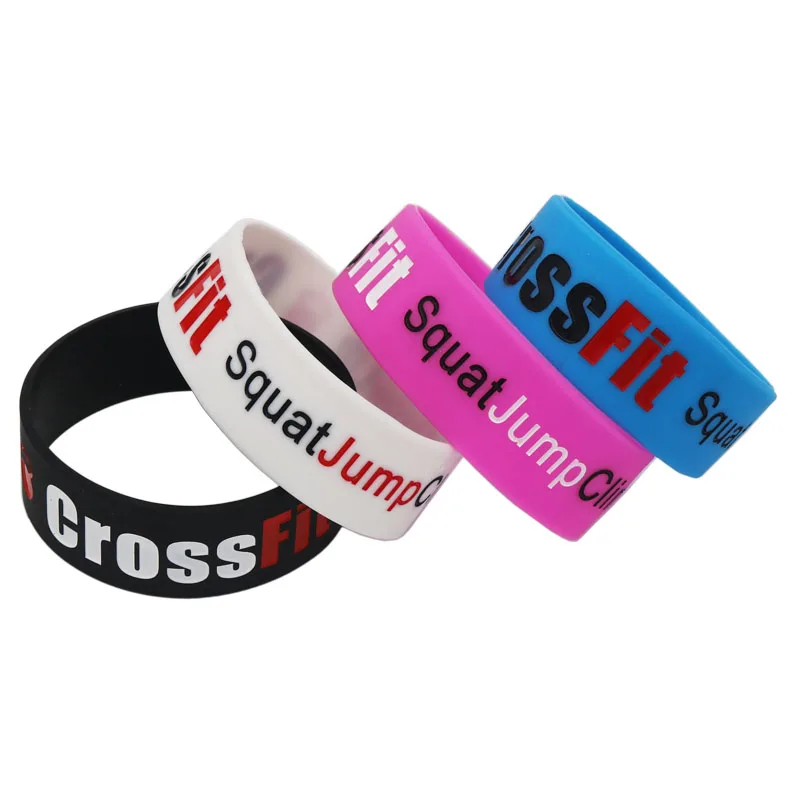 1PC New Fashion Jewelry CROSS FIT SJ BRACELET Black White Silicone Rubber CrossFit Bracelets & Bangles Wristband Bands SH046