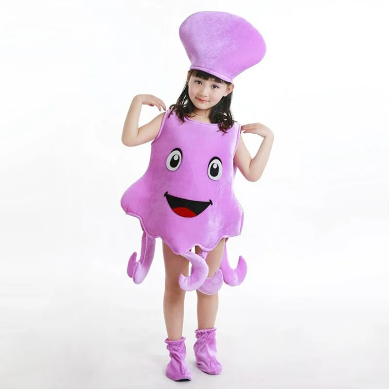 Kids Octopus Costume Blue Sea Animal Clothing For Boys Girls Fancy Dance Show