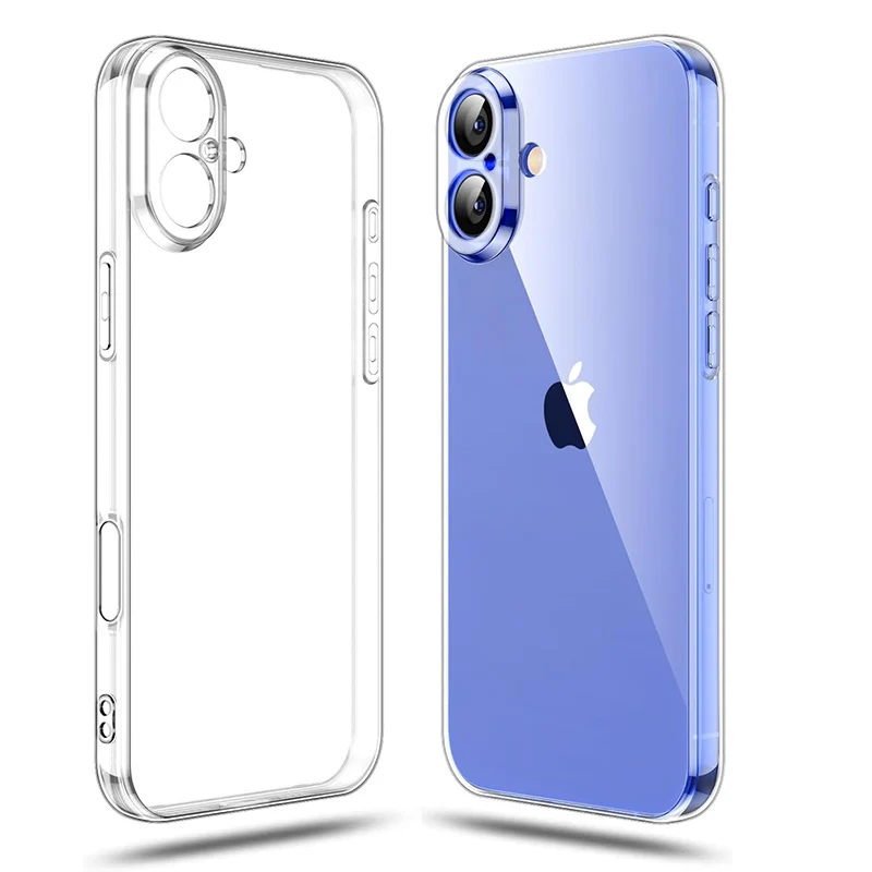 Ultra Thin Clear Phone Case For iPhone 16 11 12 13 14 15 Pro X XR XS Max Mini 7 8 Plus SE Silicone Soft Transparent Back Cover