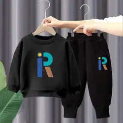 Autumn Children Boy Clothes Set Kid Girls Letter Printed Sweatshirts Pullover Top And Pants 2pcs Suit Baby Fashion Tracksuits