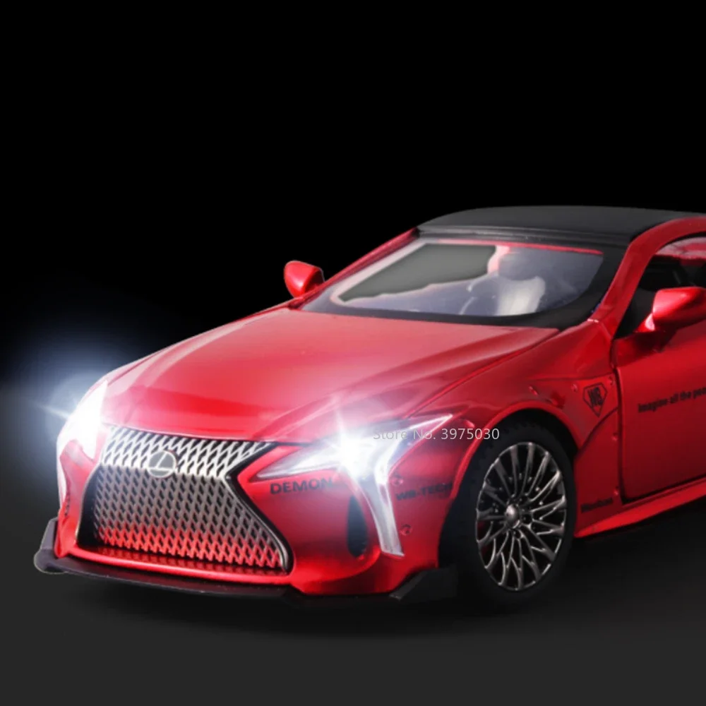 1:32 Alloy Diecast Car Toy LEXUS LC500 Sports Car Metal Model Simulation With Pull Back Sound And Light Collection Children Gift