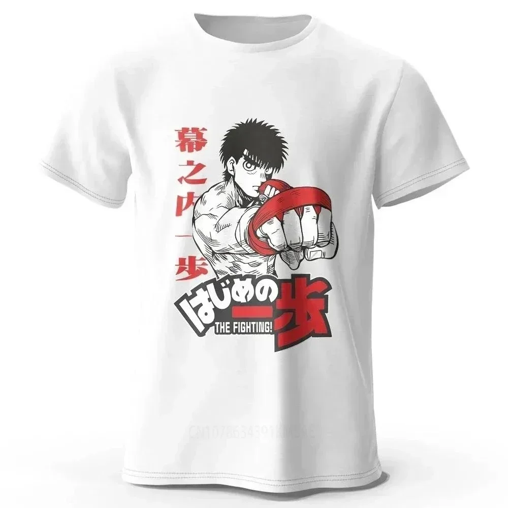 Japanese Street Men Anime Hajime No Ippo Fanart Printed T-Shirt Harajuku Tees for Men Women Summer Oversized T-shirt Clothing