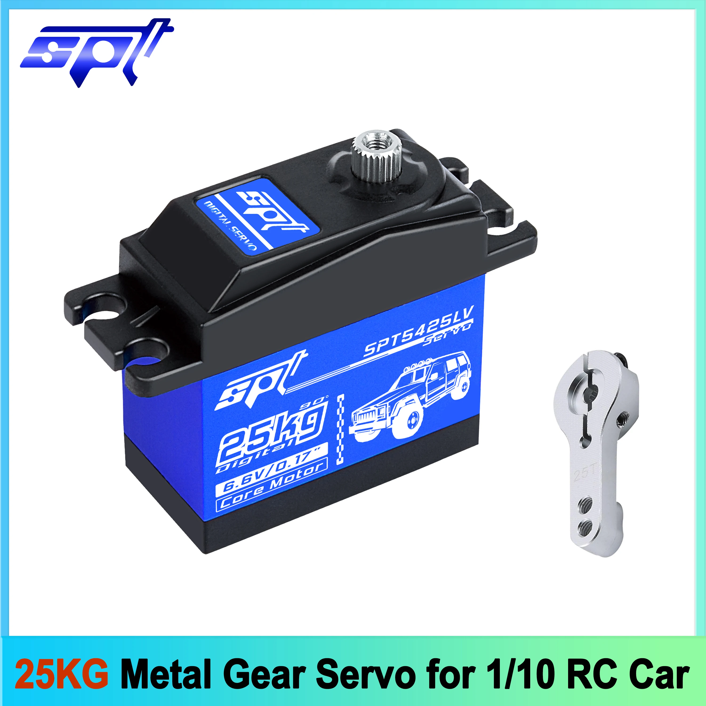 

SPT 25KG Digital Servo Metal Gear Large Torque 25T Arm for RC 1/10 Car SCX10 TRX4 MT10 Crawler Boat Robot Model Toy Upgrade Part