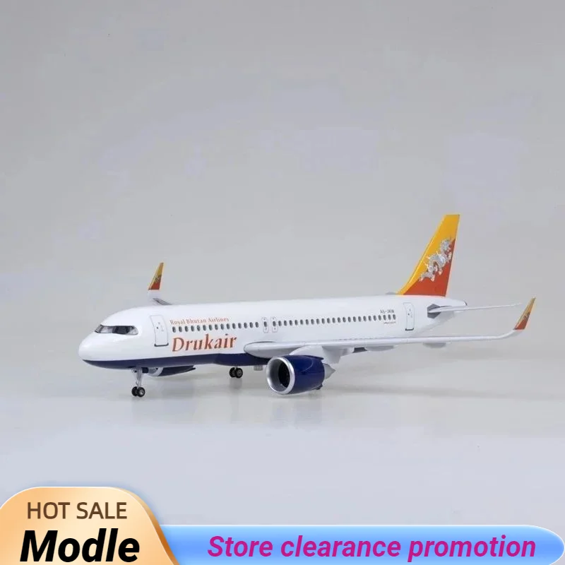 Airplane 320NEO A320 NEO 1/80-47CM Air Bhutan Drukair Airlines Model Toy Light & Wheel Landing Gear Diecast Resin Plane Model