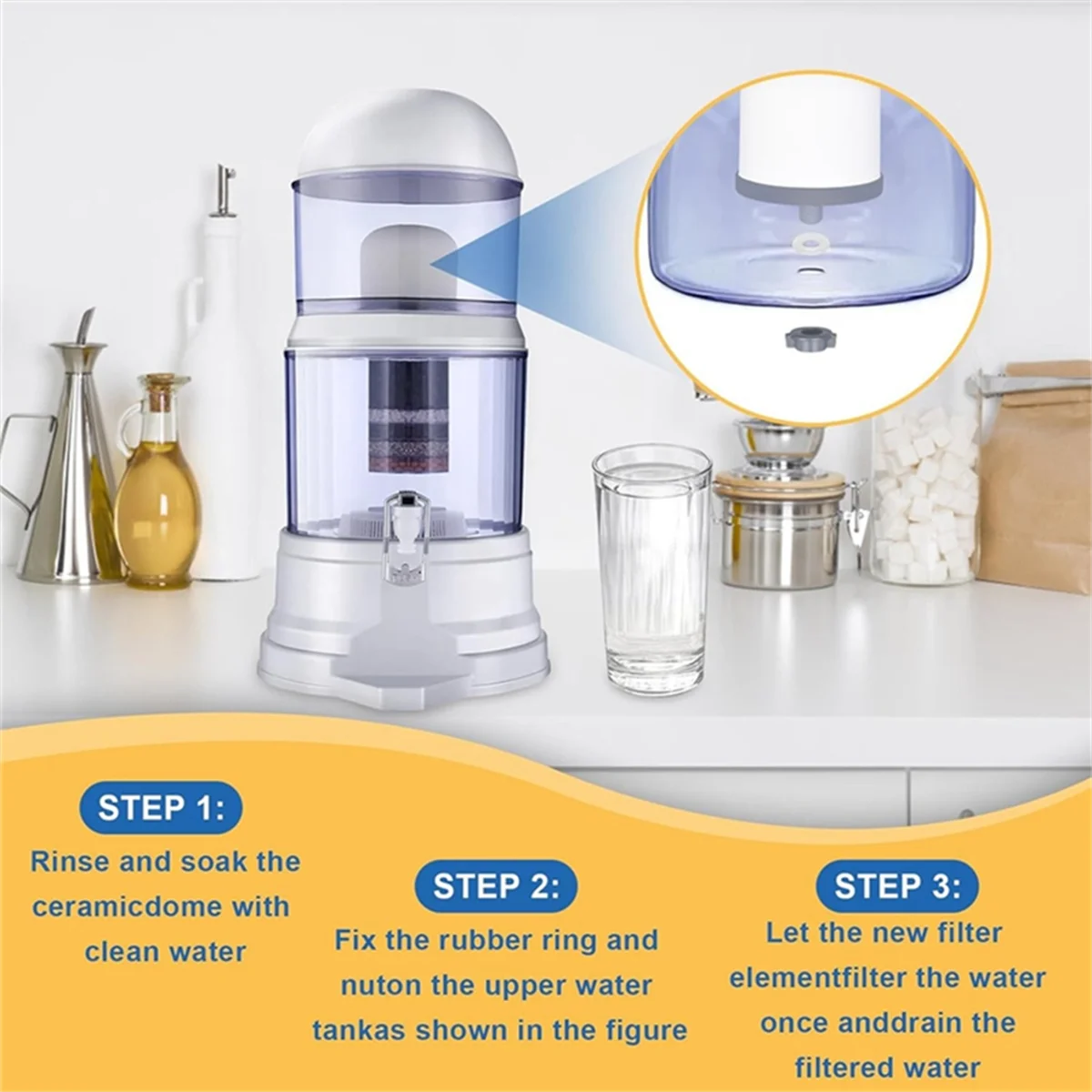 Beauty 4Pack Replacement Ceramic Dome Water Filter 0.2 to 0.5micron for Countertop Portable Water Purification System