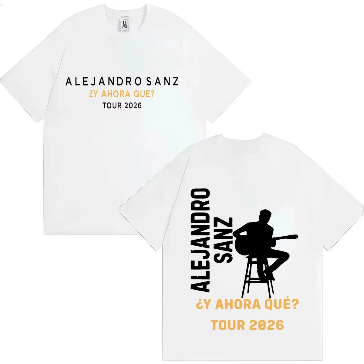 Singer Alejandro Sanz 2026 New Graphics Tshrit Crewneck Y2K Casual Short Sleeve Tees Mens Womens pure Cotton Streetwear Hip Hop