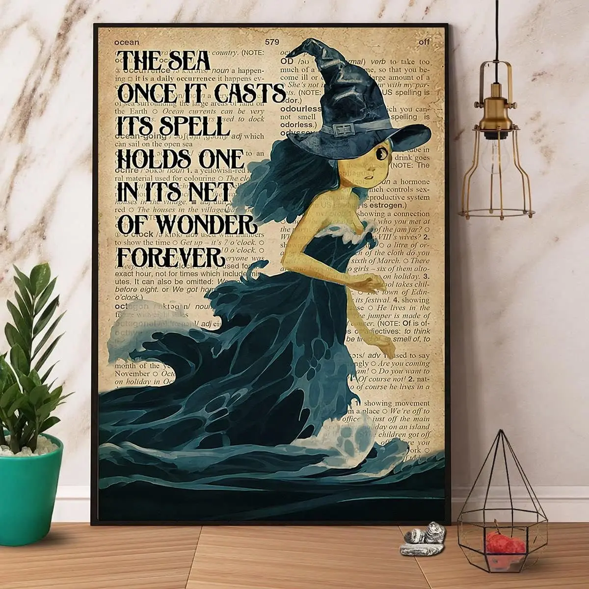 HOUVSSEN Vintage Witch ; Black Cat A Well-Read Woman is A Dangerous Creature Poster Metal Sign Wall Art Decor Home Decoratio