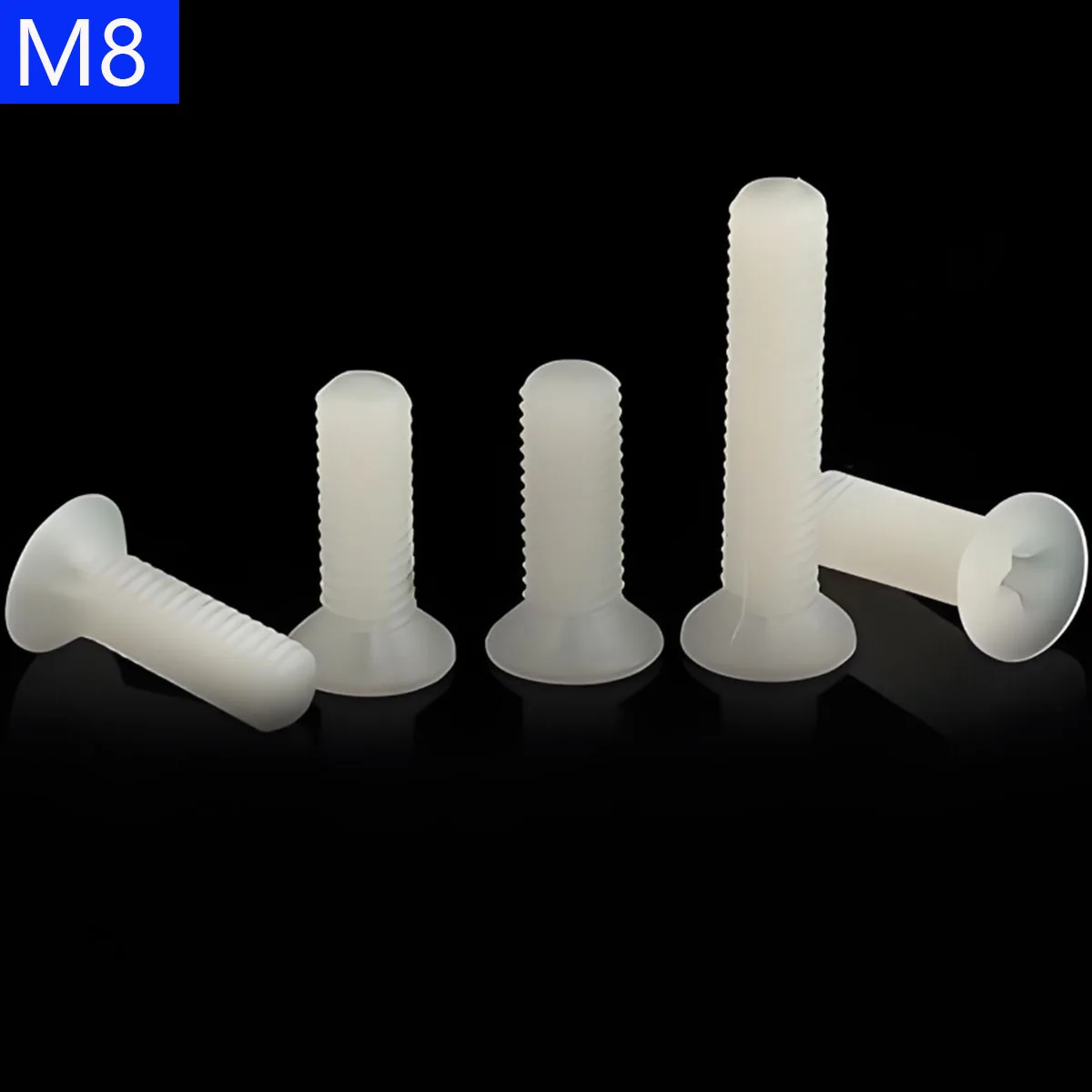 M8 X 1.25 White Nyl…