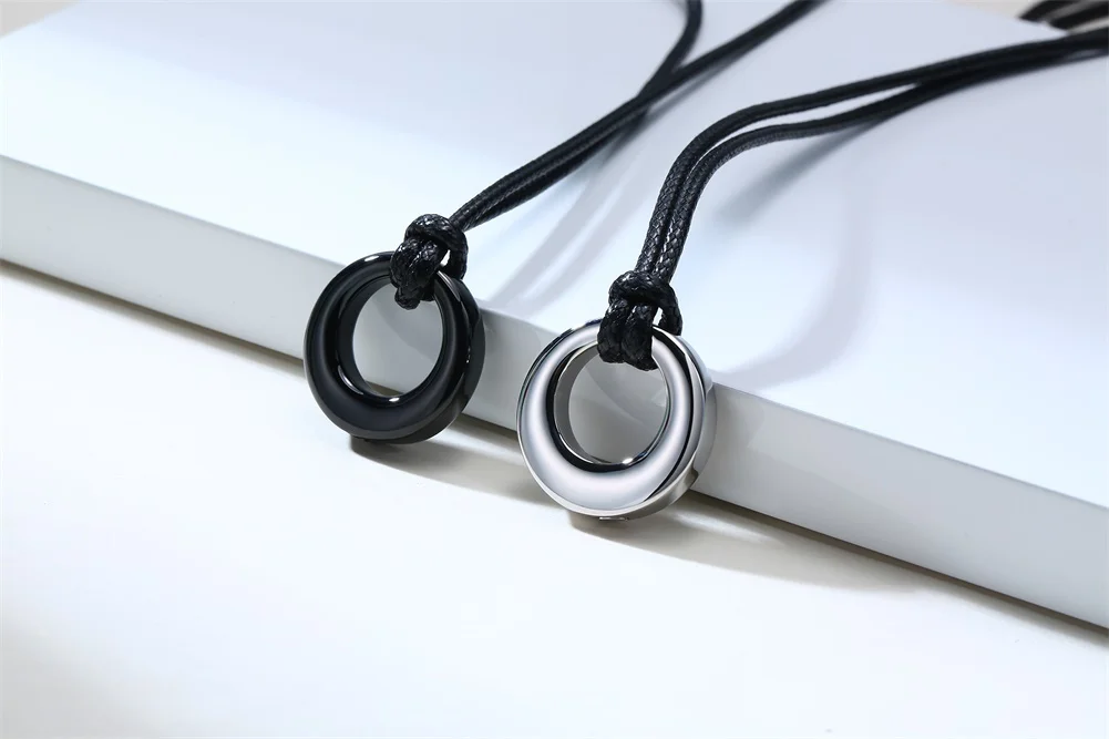 Kreis des Lebens Ewigkeit Liebe Karma Halsketten, Memorial Anhänger Asche Halskette Armbänder für Frauen Männer, Andenken Feuerbestattung Schmuck – Detail 5