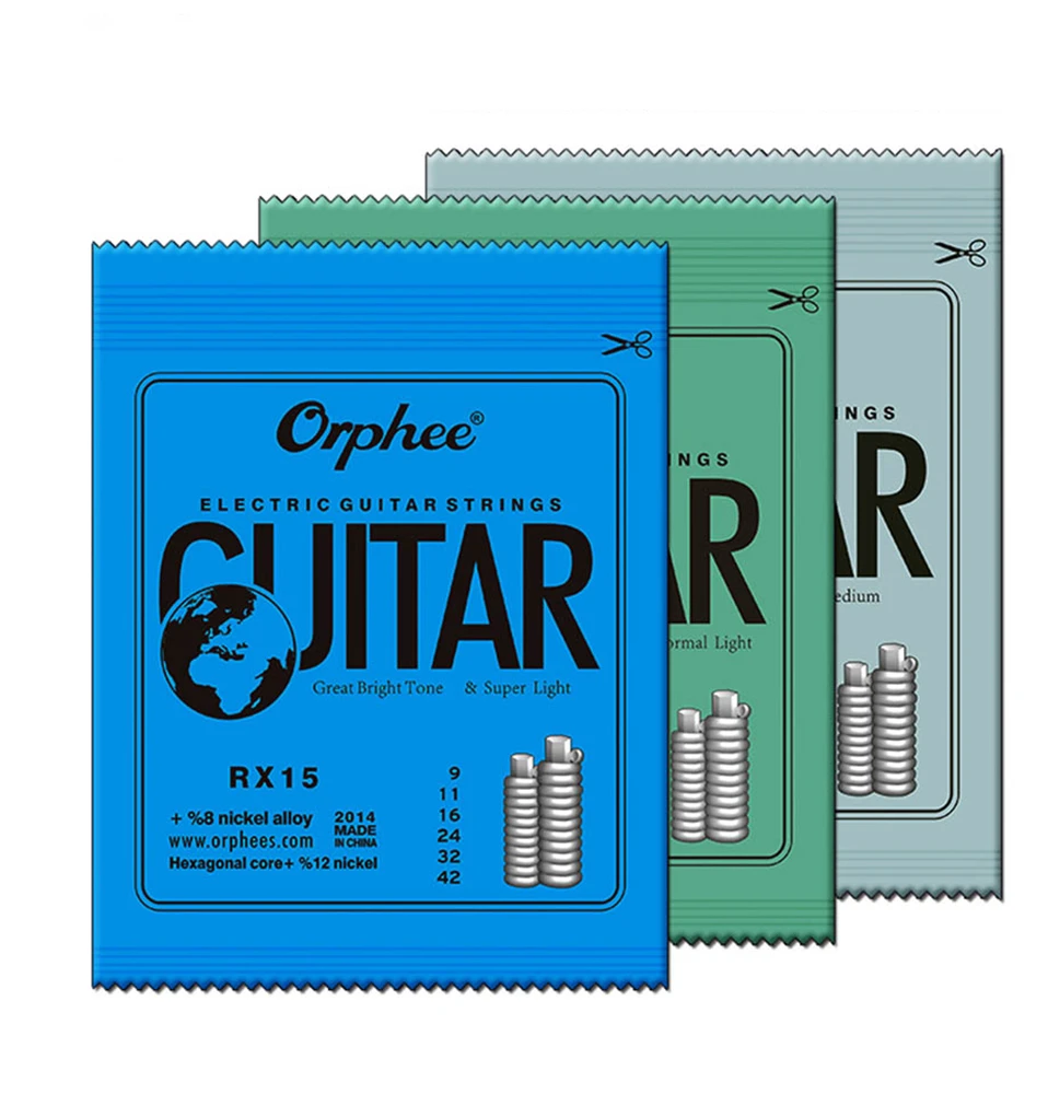 Orphee Metal Electric Guitar Strings Set RX Series Practiced Hexagonal Carbon Steel 6 String for Guitar Parts Musical Instrument