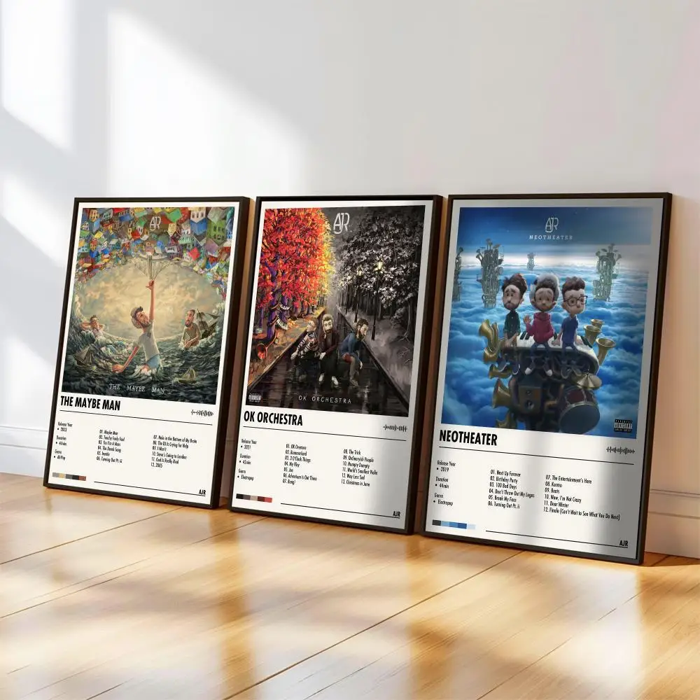 AJR Poster Art Cover Songs Music Rap Wall Waterproof Paper Sticker For Living Room Home Decor
