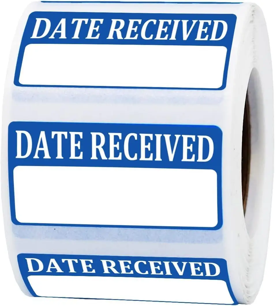 

Date Received Stickers Labels, 2 x 1 Inch Adhesive Color Coding Medical Stickers Shipping Labels for Inventory,Packing,Handling,