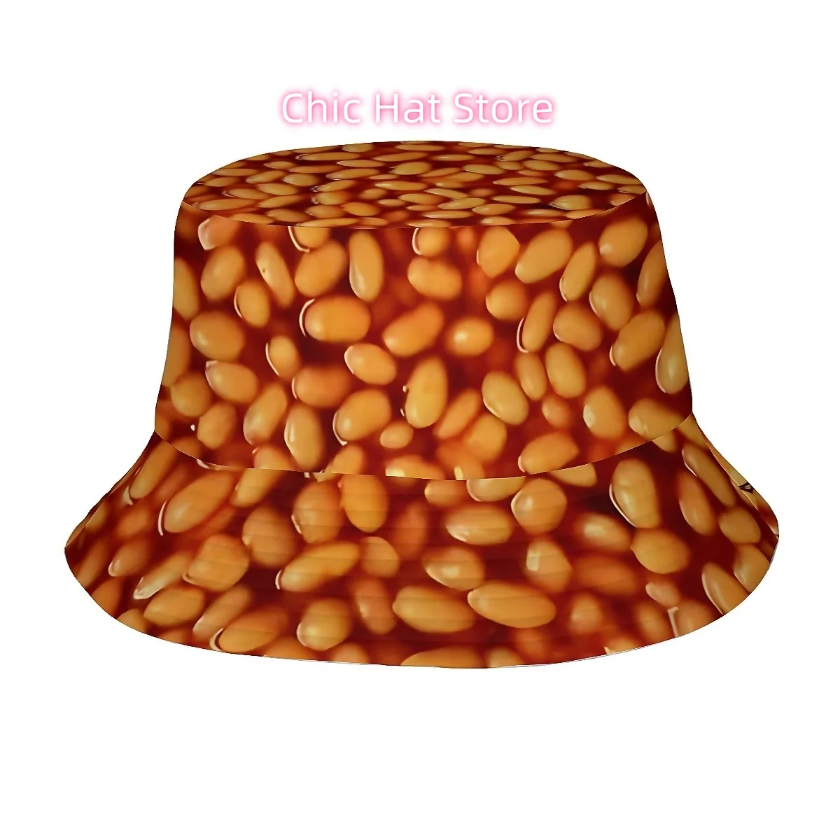 1pc Grilled Honey Bean Pattern Unisex Printed Fisherman Hat, Stylish Hat with Fun, Outdoor Vacation Golf Beach Fishing Hiking Bu