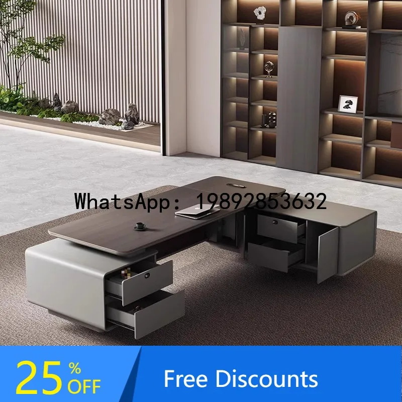 XL High-End Boss Desk Luxury High-Grade Elegant Executive Desk Modern Office Desk and Chair Set