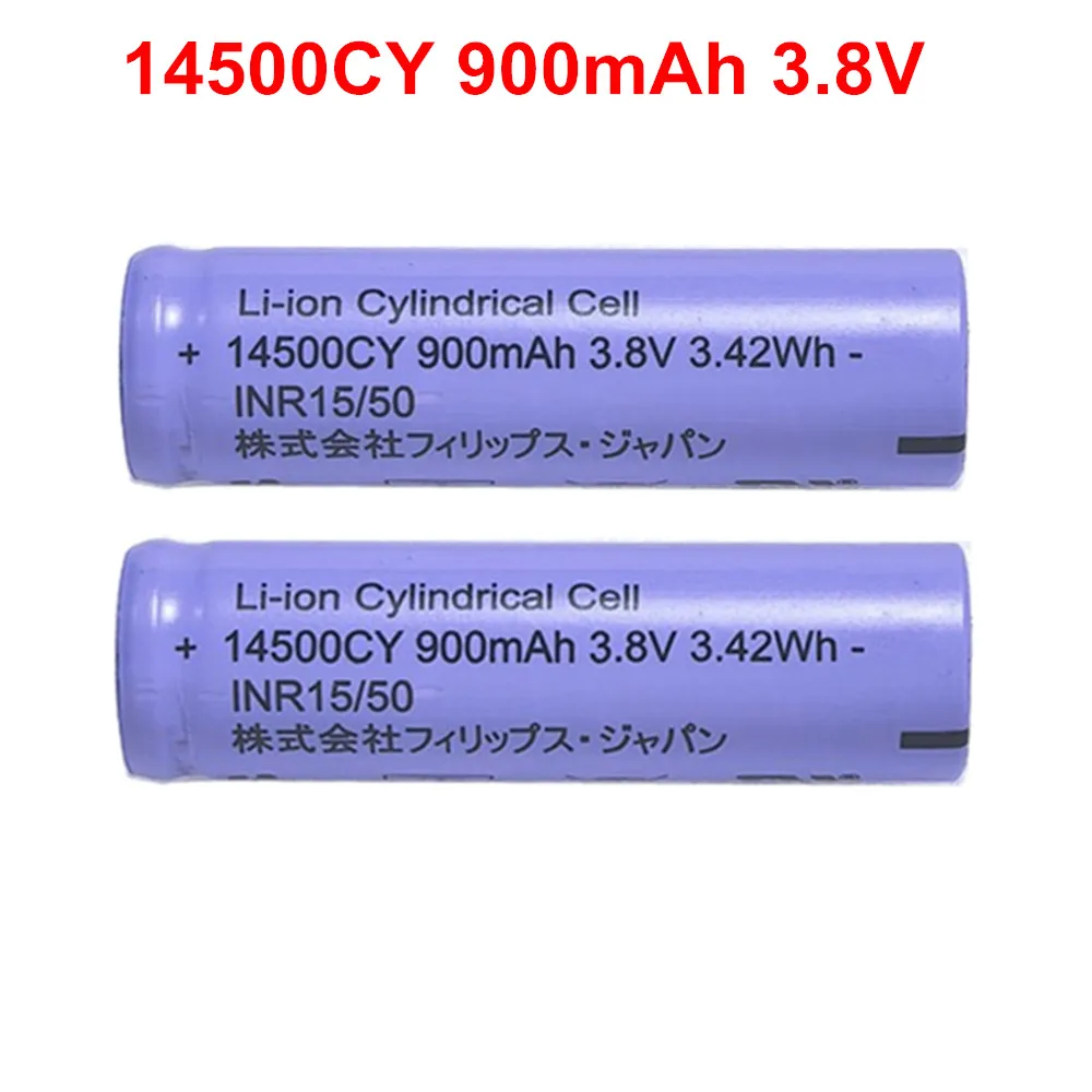 2PCS/lot 14500CY 900mAh 3.8V Flat Head Lithium Battery For Braun Oral B Shaver S5 S6 S7 S51 53B 73S 5762 Electric Toothbrush