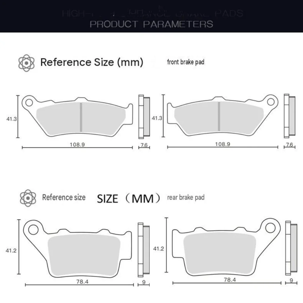 For F700GS/F750GS/F800GS/F850GS ADV Carbon Copper Based Brake Pads Anti Heat Fade Mud Resistant Durable Long Ride Brake Pads