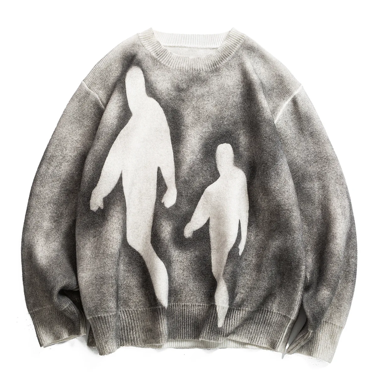 

2025 Fall/Winter American Vintage High-Street Grunge Wash Sweater - Unisex Oversized Thickened Knitwear Pullovers for Men