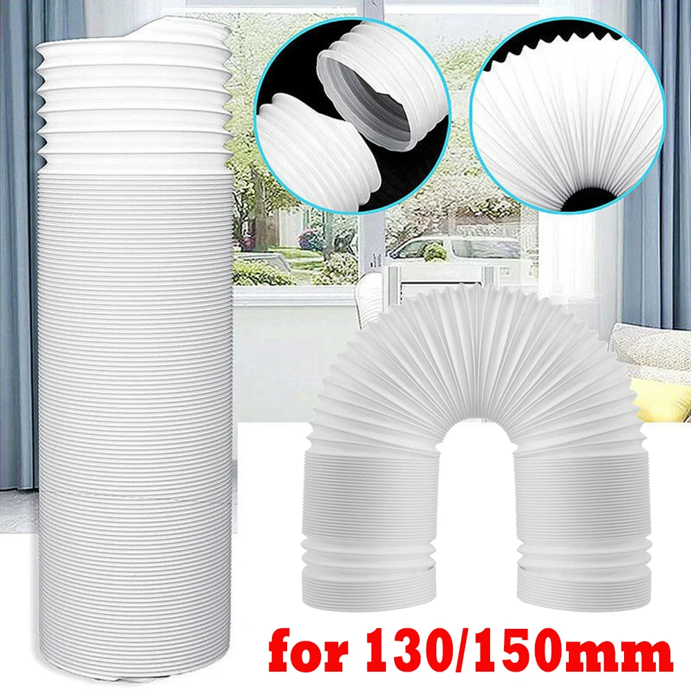 130/150mm Ventilator Pipe 1.5/2M Universal Flexible Tube Air Ventilation Pipe Hose Air Conditioner Exhaust Duct Air System Vent