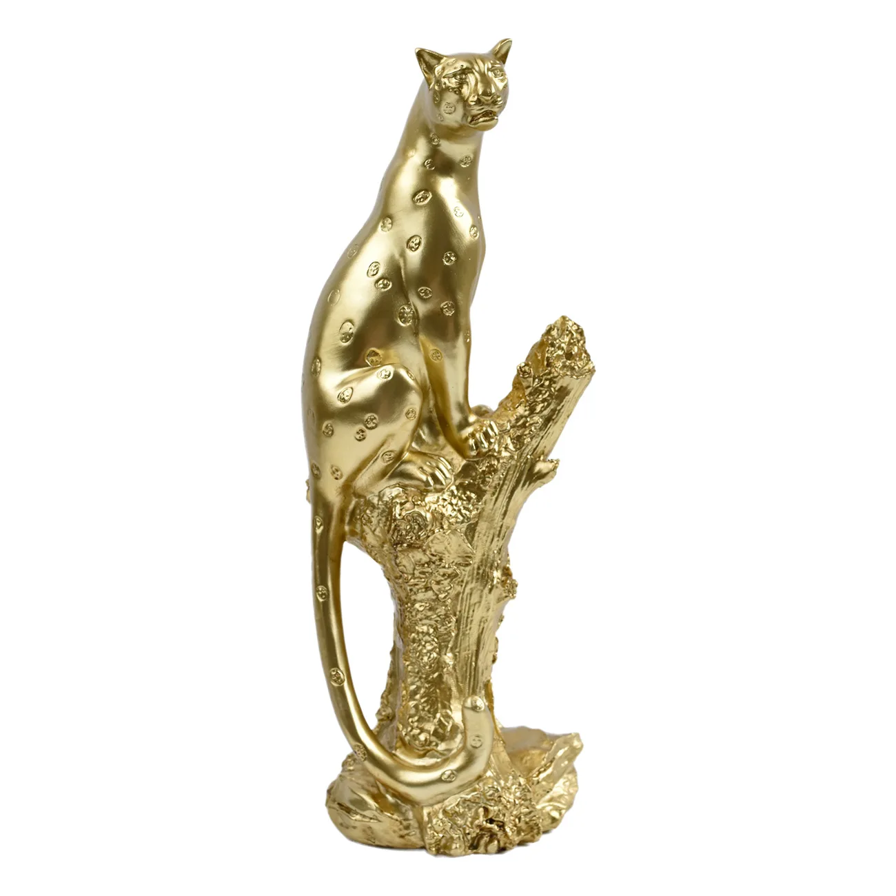 

Resin Handicrafts Simulated Animal Sculptures Golden Leopard Cheetah Leopard Jaguar Running Figurine Home Decoration Accessories