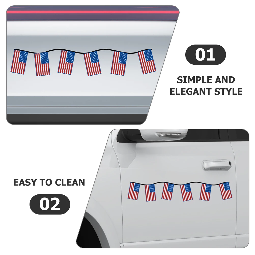

1 set Flag Tile Magnet Sticker Set Car Refrigerator Reflective Decals Waterproof Independence Day Decor