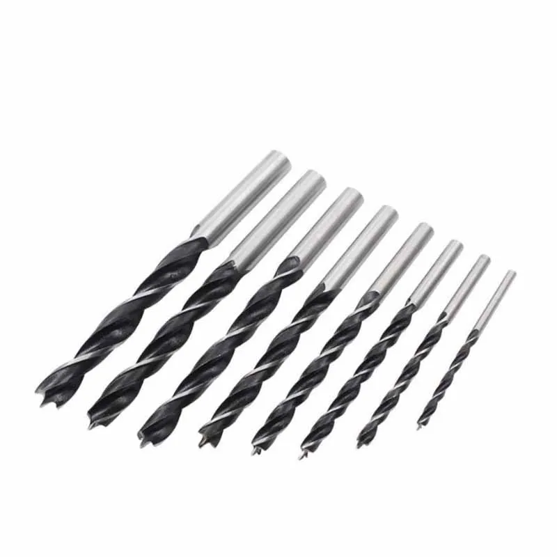 High Carbon Steel Wood Woodworking Tool Round Shank Twist Three Brad Point Drill Bit Positioning Woodworking Bit Twist Drill