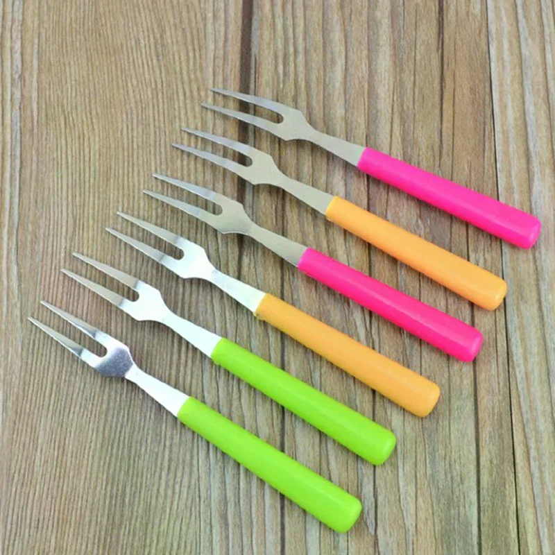 /PFU/Fruit Fork Stainless Steel Cake Dessert Forks Lovely Mini Fork Used For Cake Party Snail Fork Restaurant 6Pcs