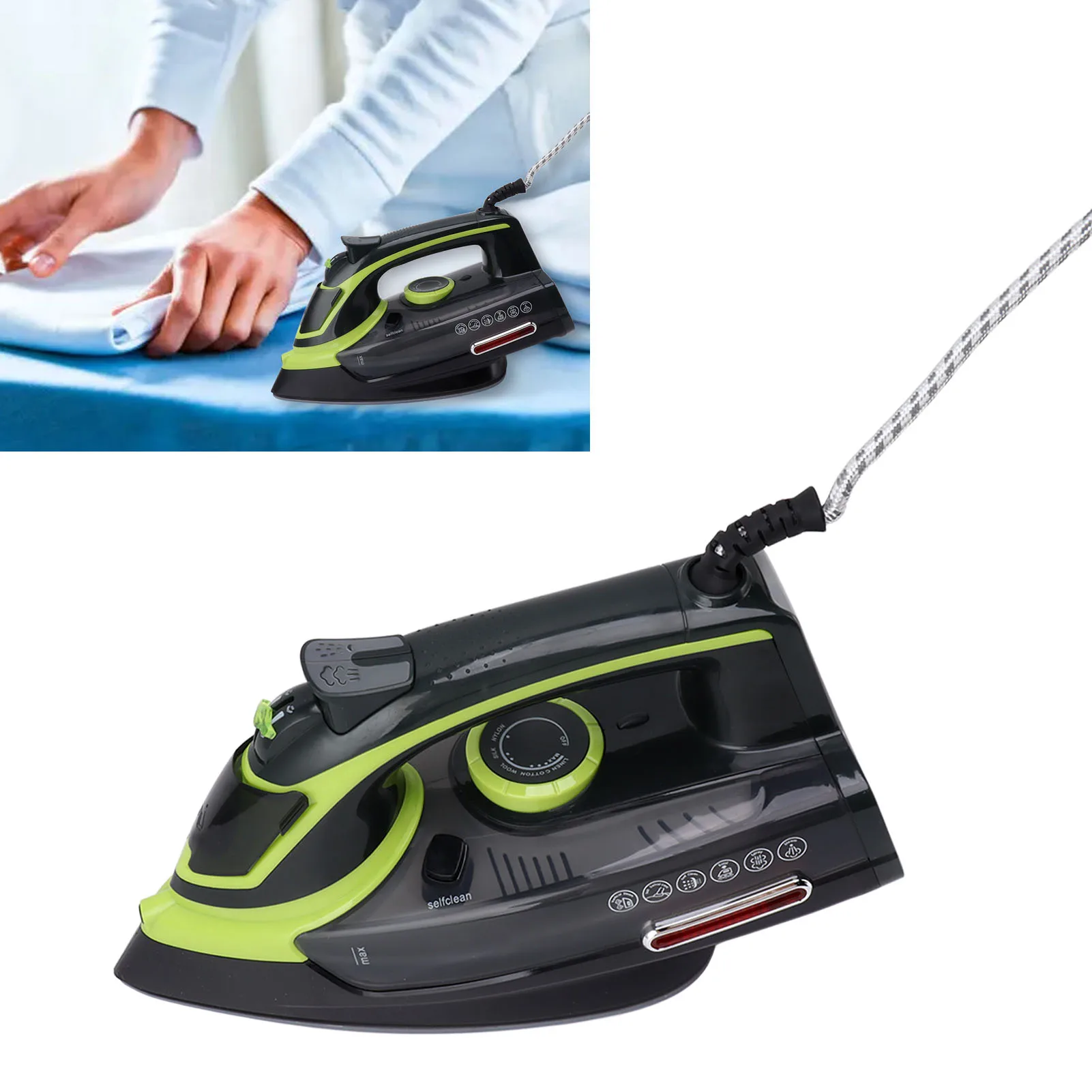 2400W Home Steam Iron Handheld Steam Iron with Water Tank Wet and Dry Iron Machine