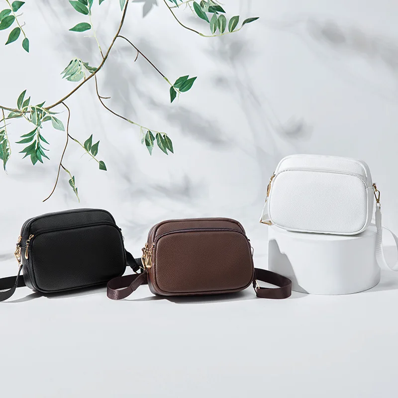 

Women's Litchi Texture PU Leather Small Square Bag Adjustable Wide Strap Crossbody Purse Casual Daily Shoulder Handbag