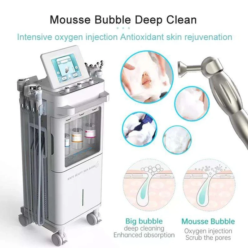 Multifunctional 9in1 Aqua Peel Deep Cleaning Water Oxygen Small Bubbles  Face Jet Analysis Skin Management Beauty Salon  Machine