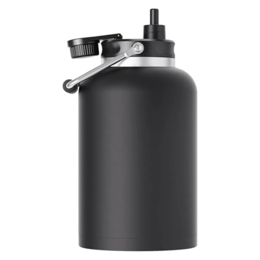 

Бутылка для воды Zenbo One Gallon Jug с соломинкой, 128 унций, с двойными стенками, вакуумная изоляция, сохраняет холод до 48 часов, герметичная.