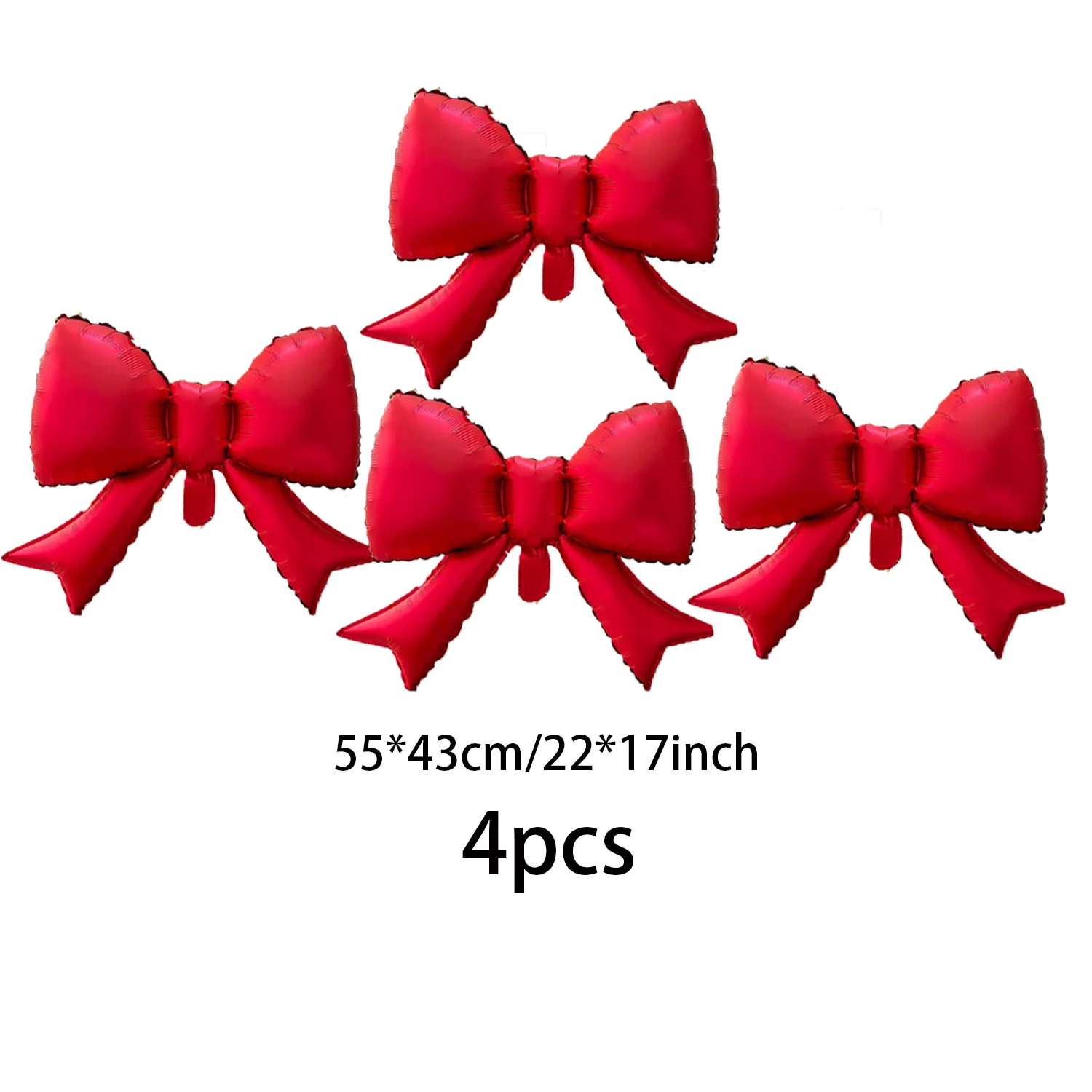 2/10 Stück rote Aluminiumfolien-Schleifenballons, geeignet für Hochzeiten, Gender-Reveal-Partys, Geburtstage, Neujahr und Weihnachtsdekorationen – Detail 8