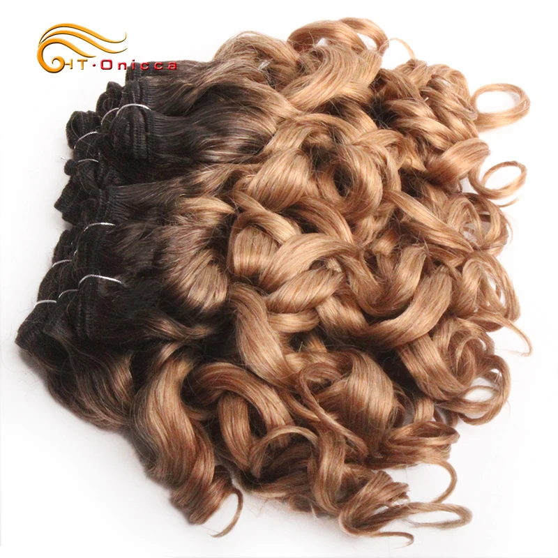 Mechones de cabello humano rizado 100%, mechones de cabello brasileño tejido, Color 1B/2/4/30/33/99J, 6 unidades por lote