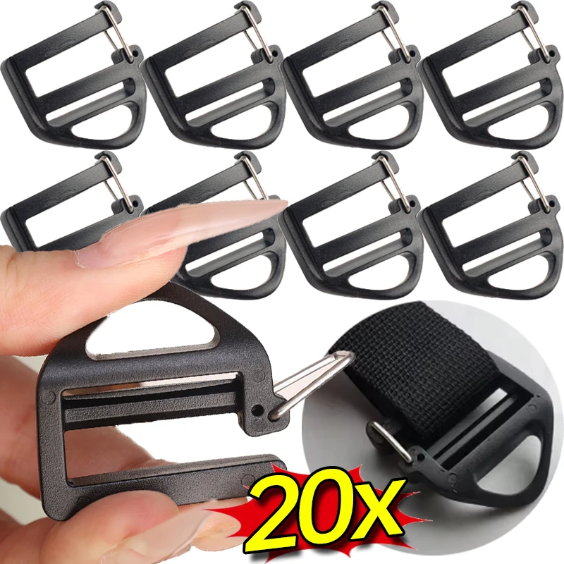 Black Metal Hook Buckle Adjustable Slider Dog Collar Backpack Strap Buckle Making Bags Backpack Webbing DIY Hardware Accessories