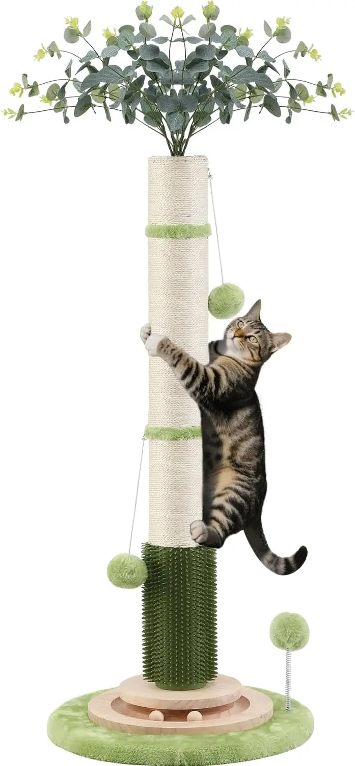 

45'' Tall Cat Scratching Post,3.5Inch Diameter Sisal Rope Scratching Post for Indoor Cats Adults Kittens,Cat Scratcher w