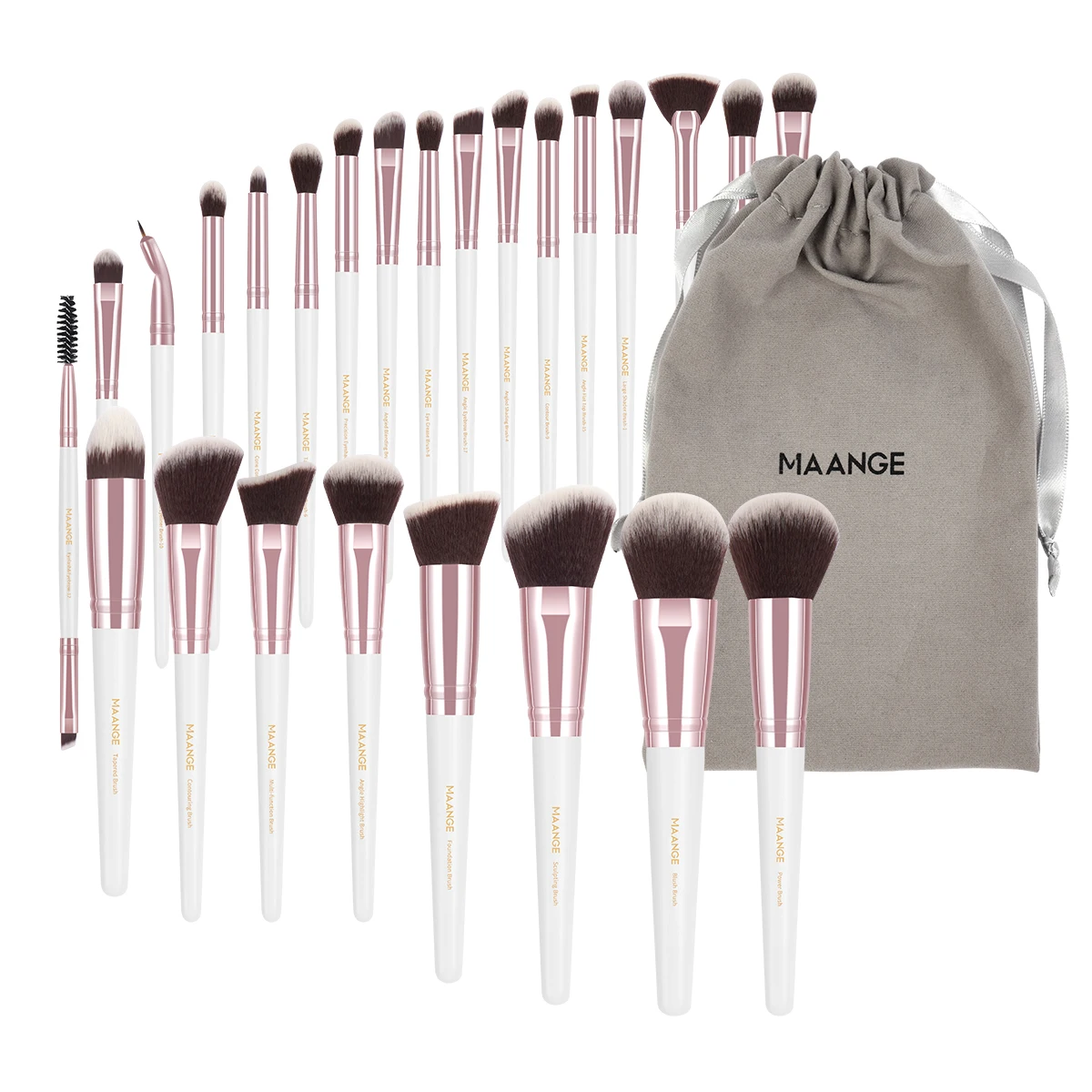 MAANGE 25PCS Professional Makeup Brush Set Premium Synthetic Concealer Blush Foundation Eyeshadow Brush Cosmetic Makeup Tools